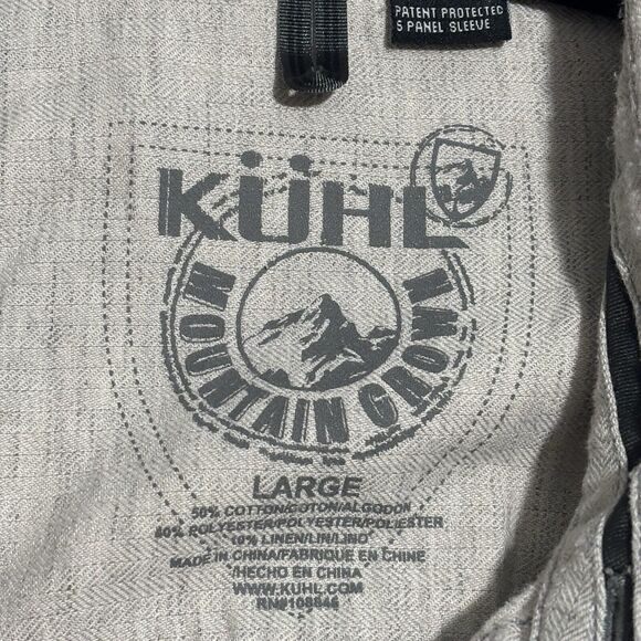 Kuhl Shirt Mens Large Gray Shiftr Granite Long Sleeve Button Up Linen Blend - Picture 4 of 14